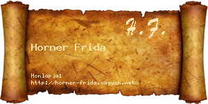 Horner Frida névjegykártya